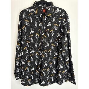 Simon Banks Men's Halloween Skate‎ Board Skeleton Pumpkin Novelty Print NWOT
